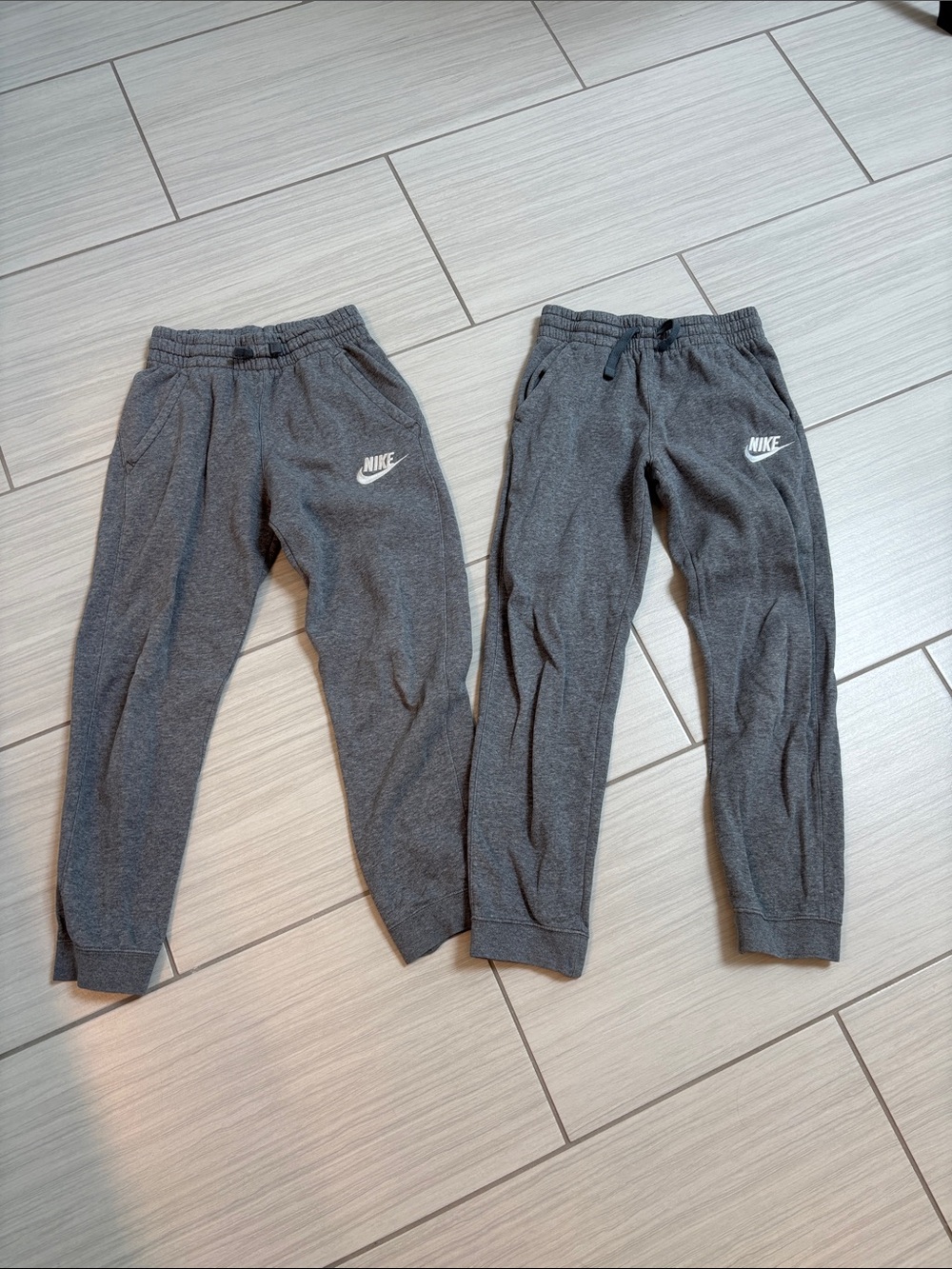 Nike Kids Charcoal Gray Fleece Joggers - Twin Set